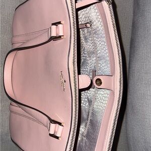 Kate Spade Pink Leather Weekender Tote Bag
